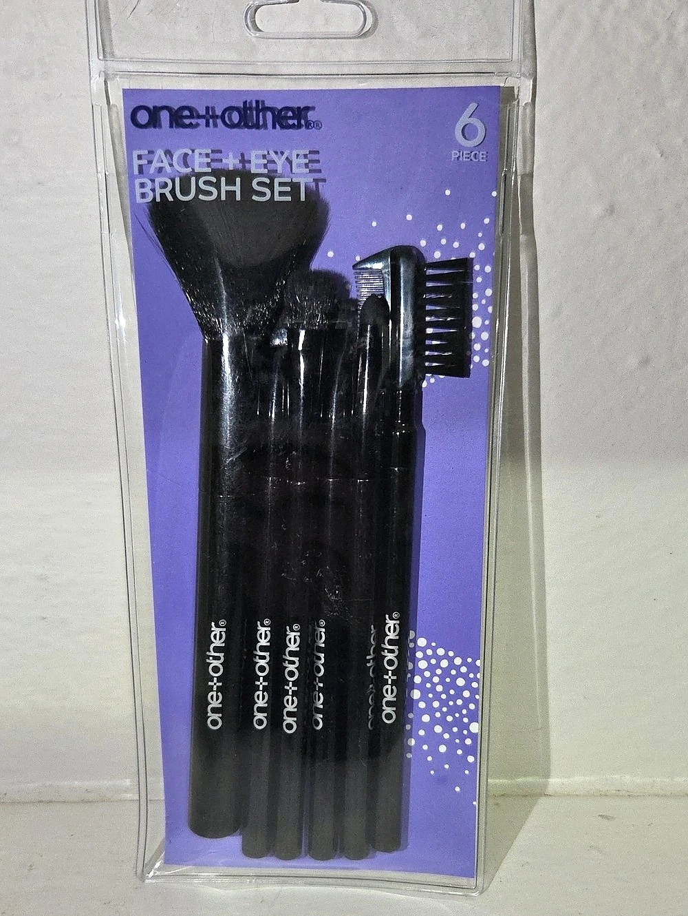 one+other Face + Eye Brush Set 6-Piece Makeup Brushes Black & Purple